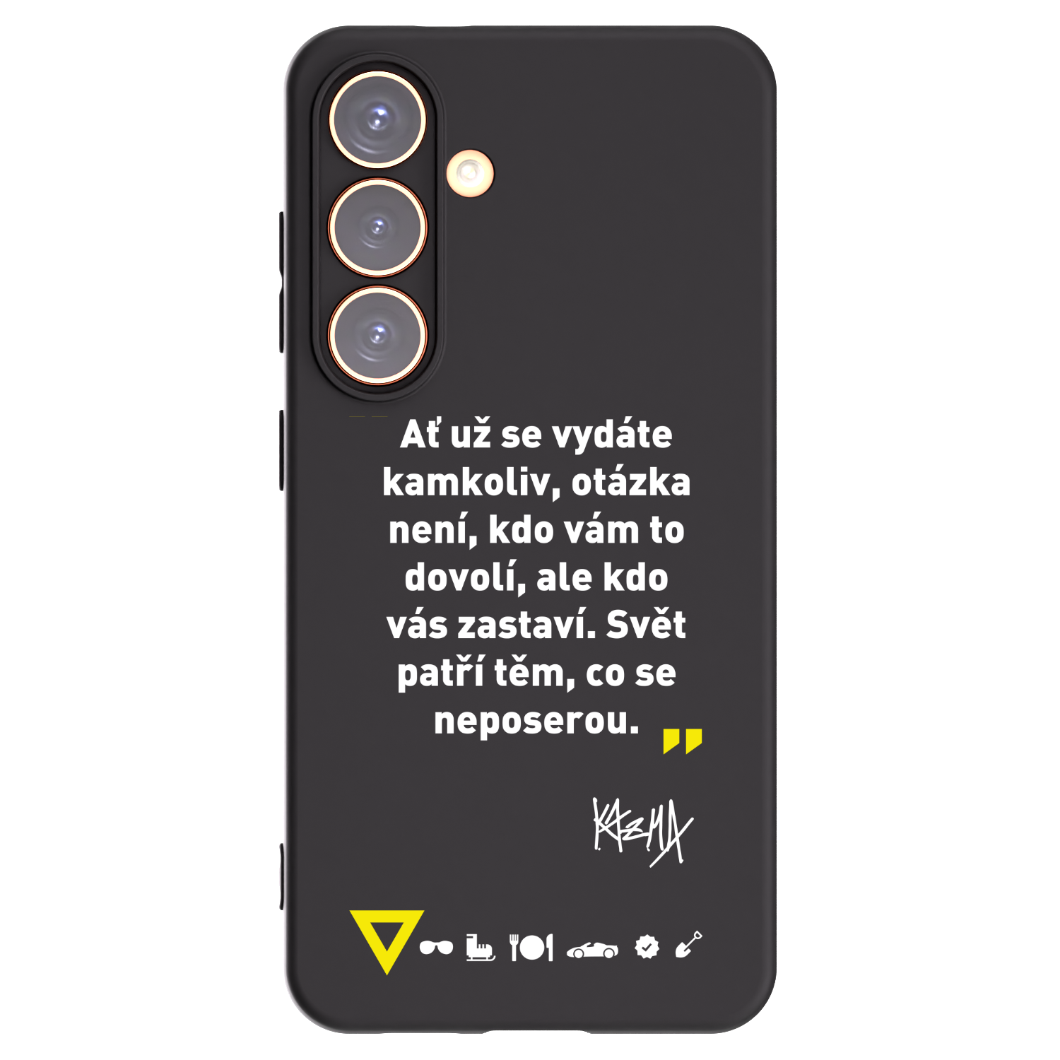 Picasee silikonový černý obal pro Samsung Galaxy S24 S921B 5G - Kazma - SVĚT PATŘÍ TĚM, CO SE NEPOSEROU