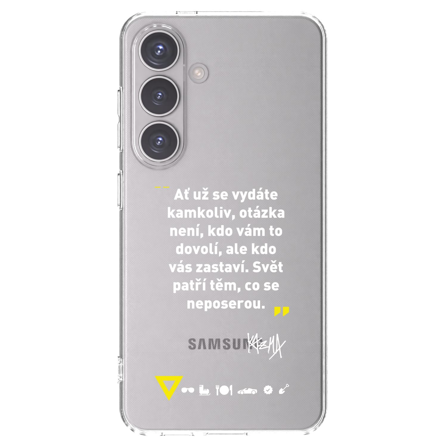 Picasee silikonový průhledný obal pro Samsung Galaxy S24 S921B 5G - Kazma - SVĚT PATŘÍ TĚM, CO SE NEPOSEROU