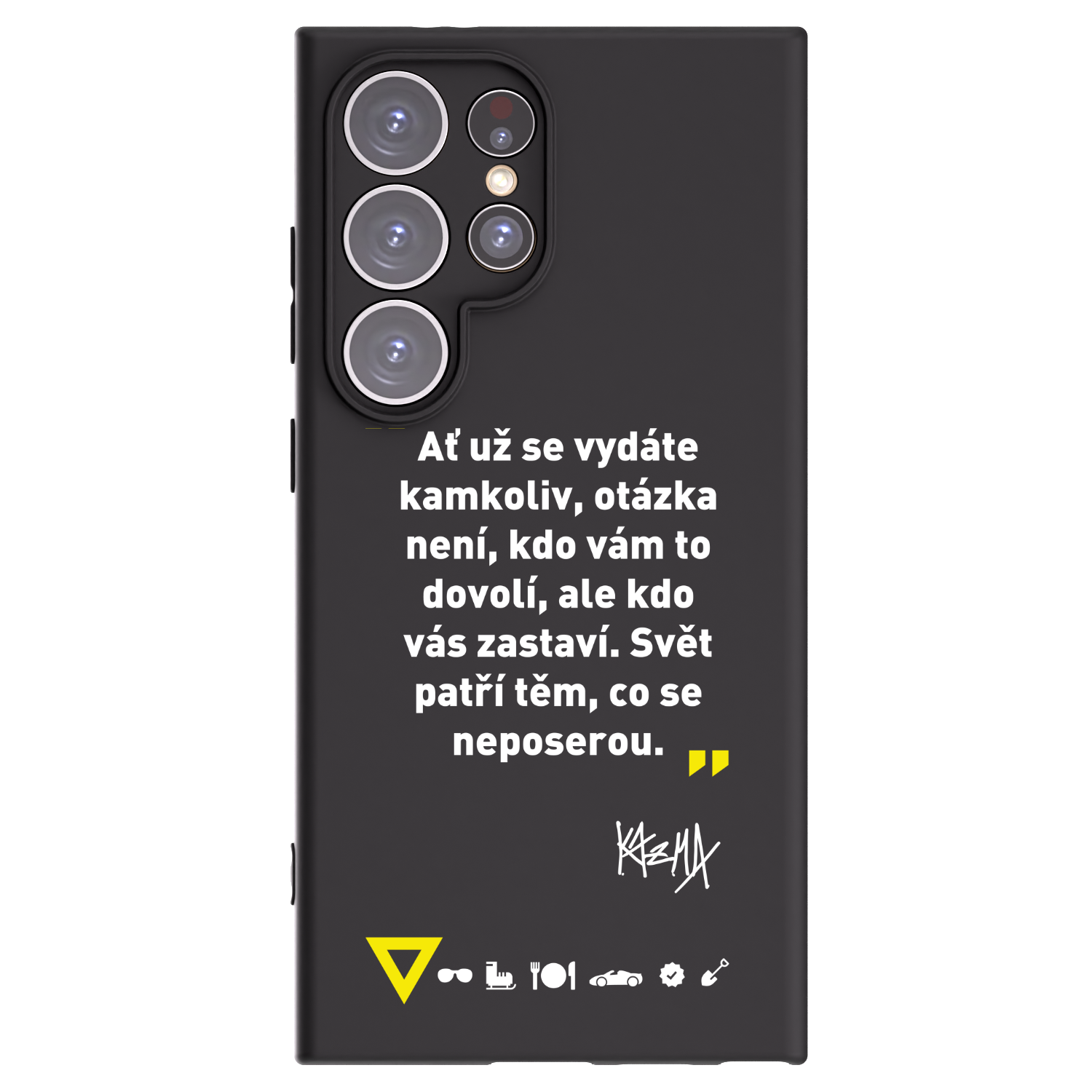 Picasee silikonový černý obal pro Samsung Galaxy S24 Ultra S928B 5G - Kazma - SVĚT PATŘÍ TĚM, CO SE NEPOSEROU