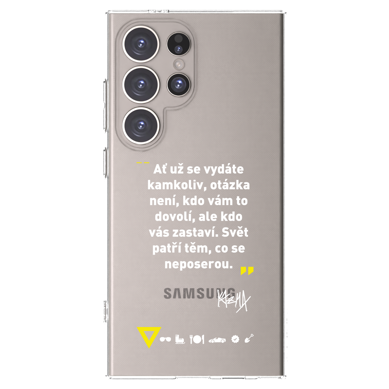 Picasee silikonový průhledný obal pro Samsung Galaxy S24 Ultra S928B 5G - Kazma - SVĚT PATŘÍ TĚM, CO SE NEPOSEROU