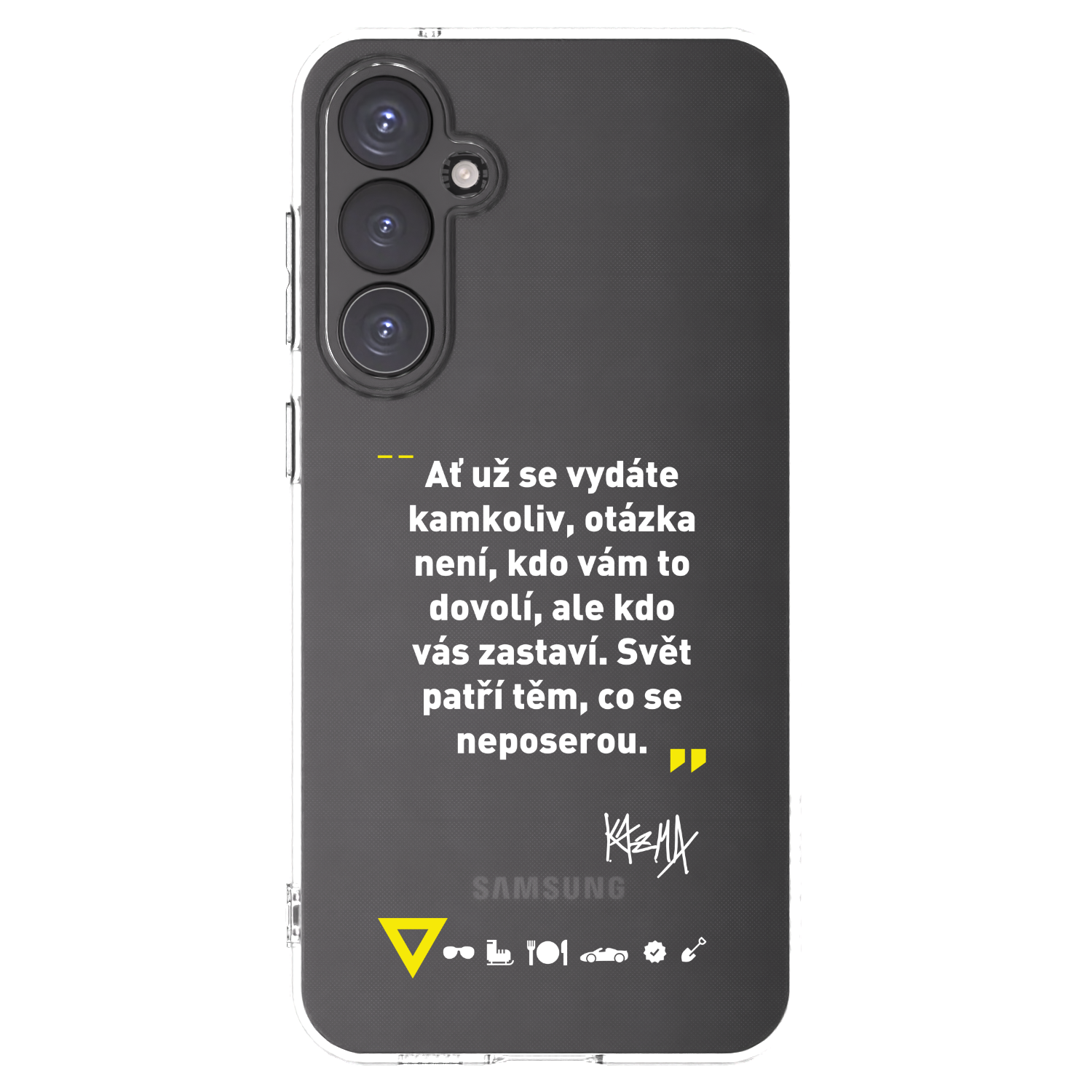 Picasee silikonový průhledný obal pro Samsung Galaxy S23 FE S711B - Kazma - SVĚT PATŘÍ TĚM, CO SE NEPOSEROU