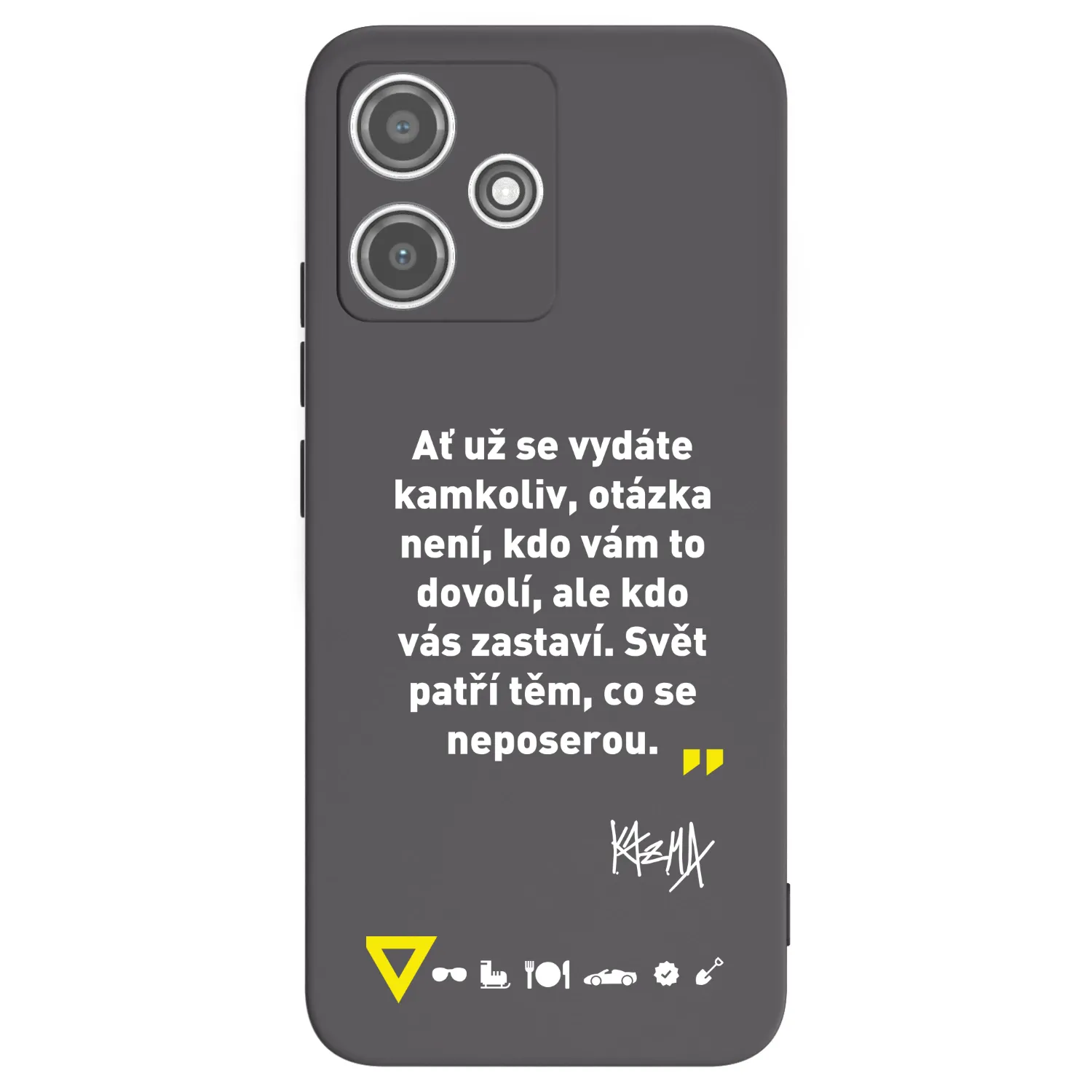 Picasee silikonový černý obal pro Xiaomi Redmi 12 5G - Kazma - SVĚT PATŘÍ TĚM, CO SE NEPOSEROU