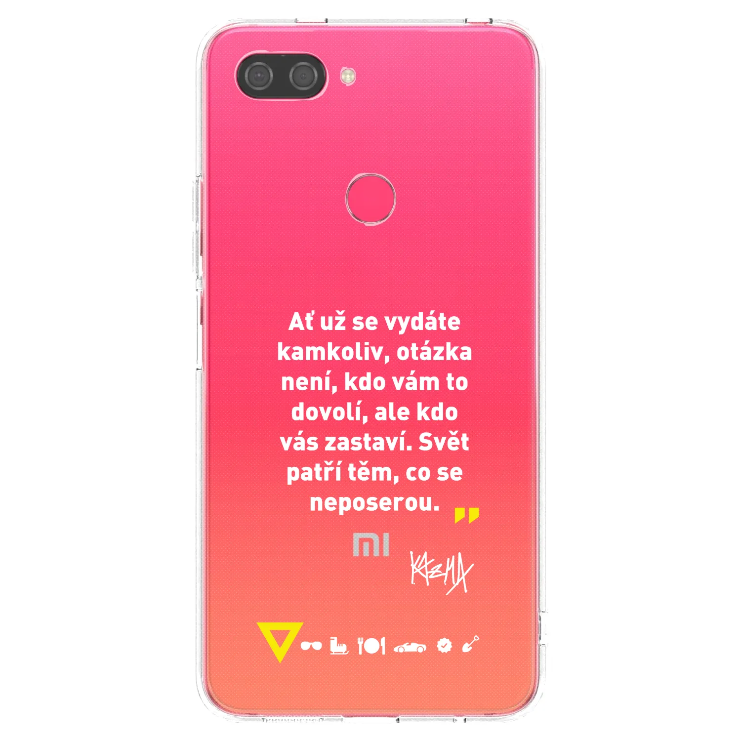 Picasee silikonový průhledný obal pro Xiaomi Mi 8 Lite - Kazma - SVĚT PATŘÍ TĚM, CO SE NEPOSEROU