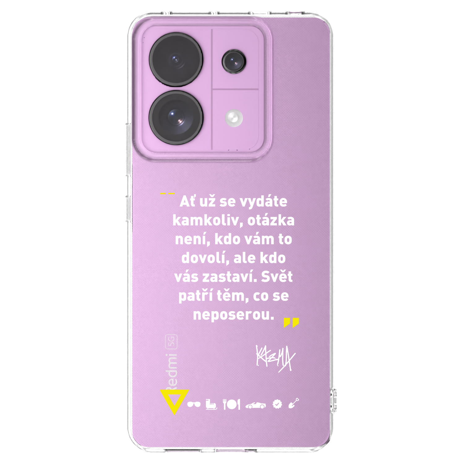 Picasee silikonový průhledný obal pro Xiaomi Redmi Note 13 Pro 5G - Kazma - SVĚT PATŘÍ TĚM, CO SE NEPOSEROU