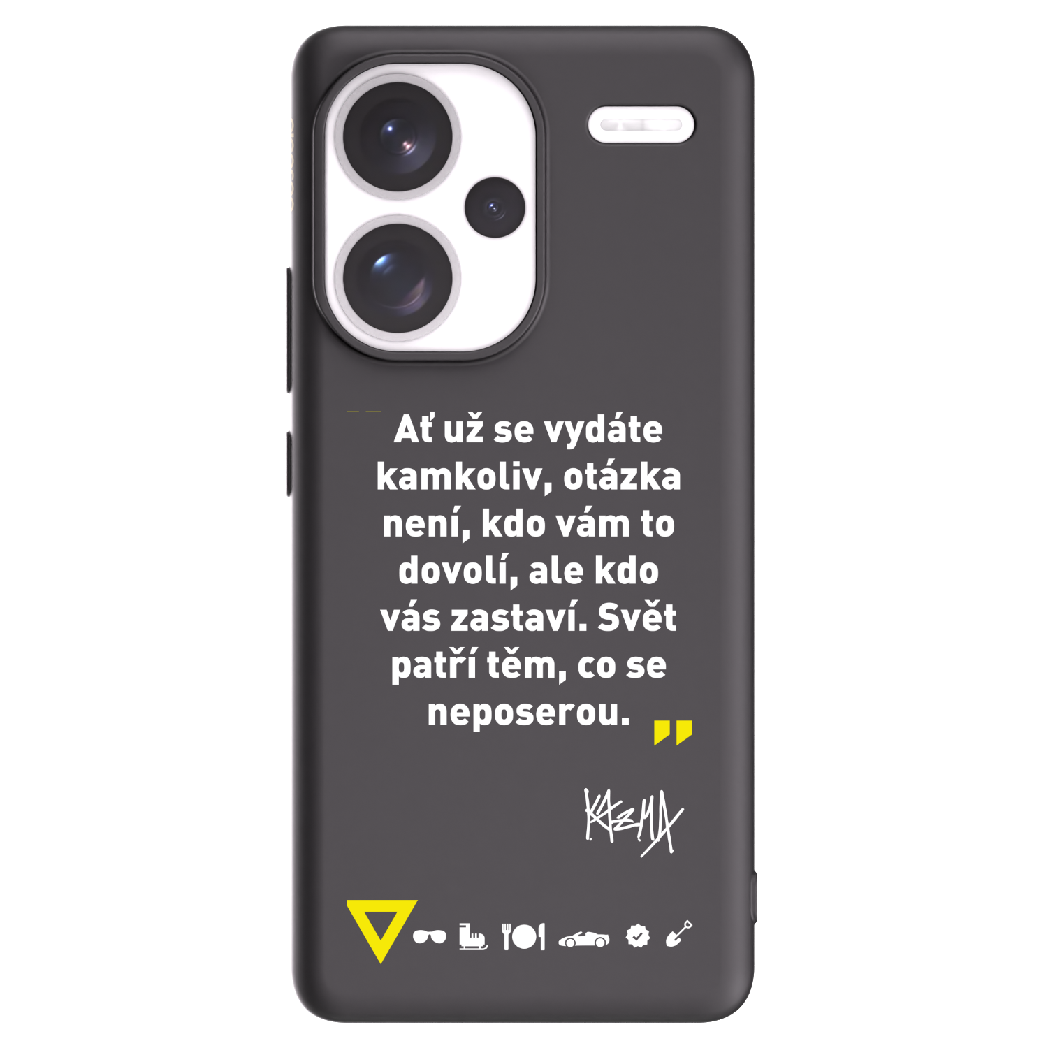 Picasee silikonový černý obal pro Xiaomi Redmi Note 13 Pro+ 5G - Kazma - SVĚT PATŘÍ TĚM, CO SE NEPOSEROU