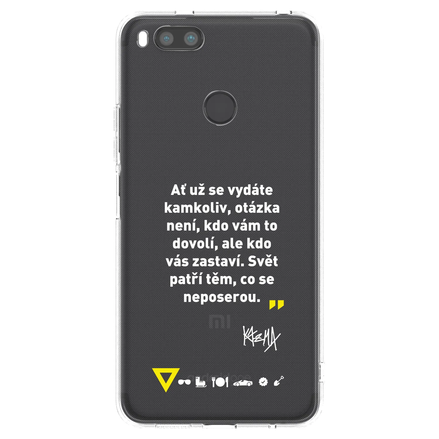 Picasee silikonový průhledný obal pro Xiaomi Mi A1 Global - Kazma - SVĚT PATŘÍ TĚM, CO SE NEPOSEROU