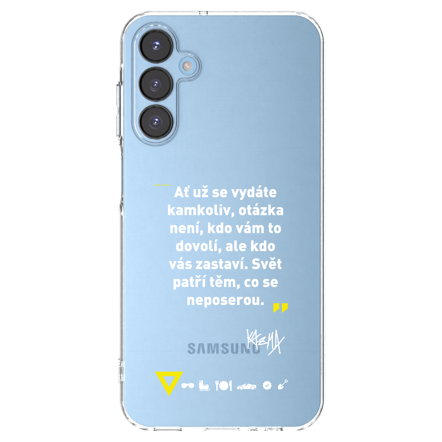 Picasee silikonový průhledný obal pro Samsung Galaxy A15 A156B 5G - Kazma - SVĚT PATŘÍ TĚM, CO SE NEPOSEROU