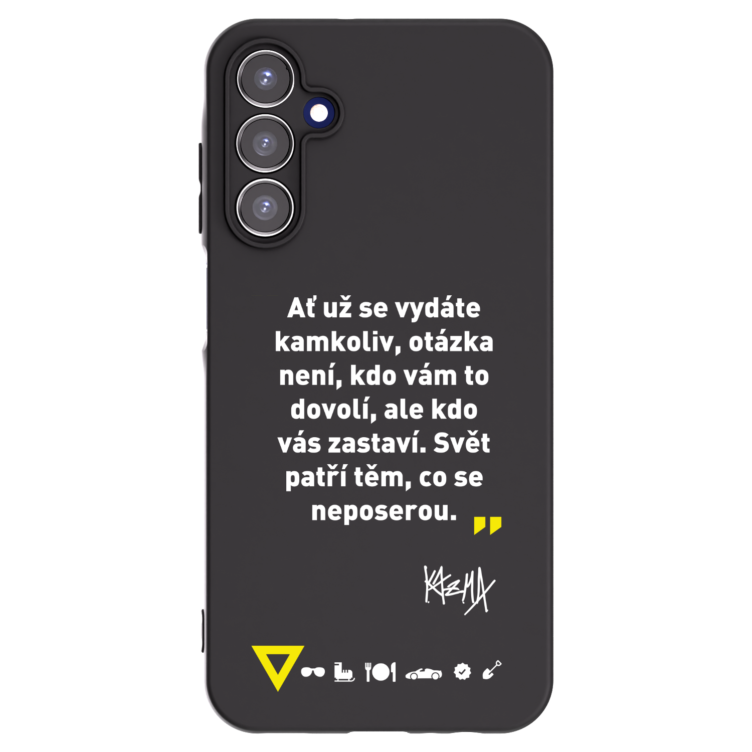 Picasee silikonový černý obal pro Samsung Galaxy A15 A155F 4G - Kazma - SVĚT PATŘÍ TĚM, CO SE NEPOSEROU