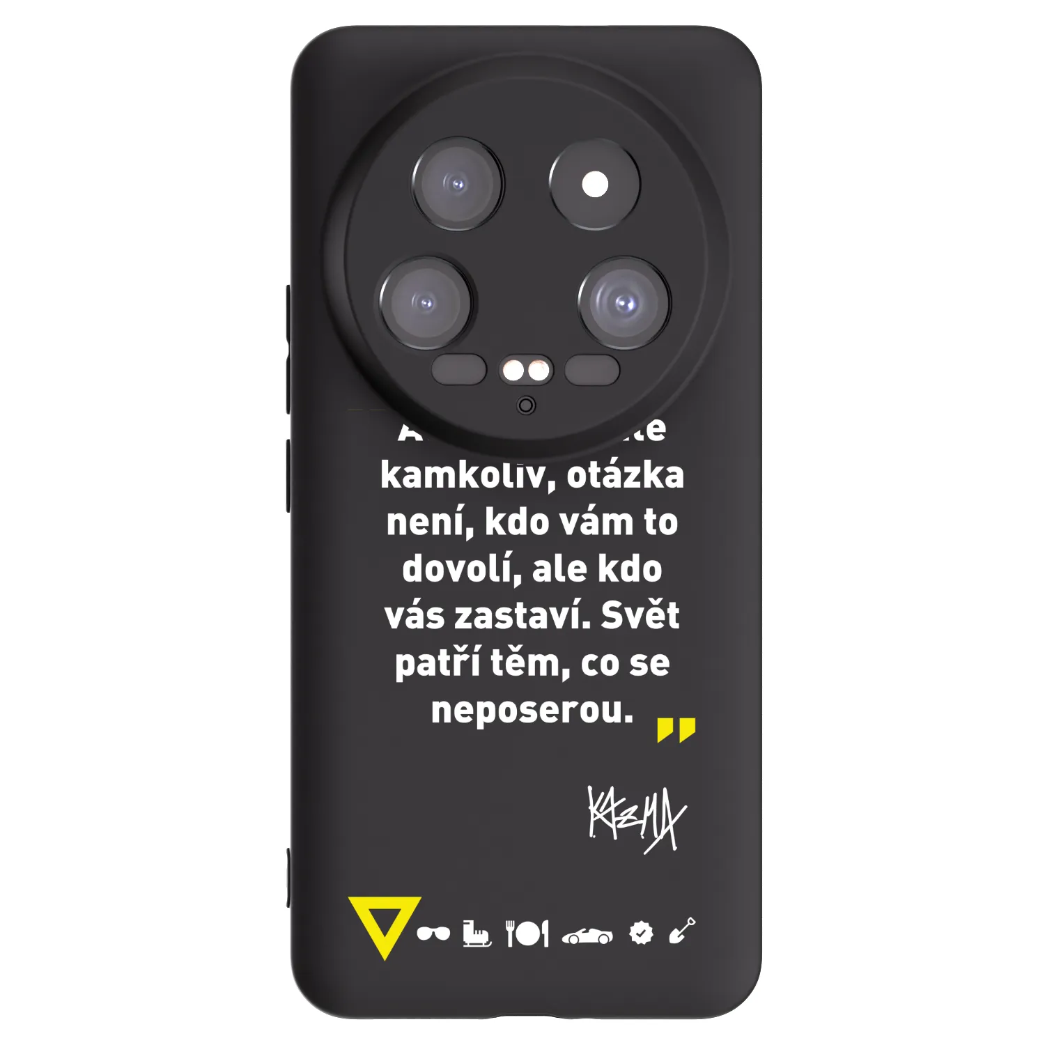 Picasee silikonový černý obal pro Xiaomi 14 Ultra - Kazma - SVĚT PATŘÍ TĚM, CO SE NEPOSEROU