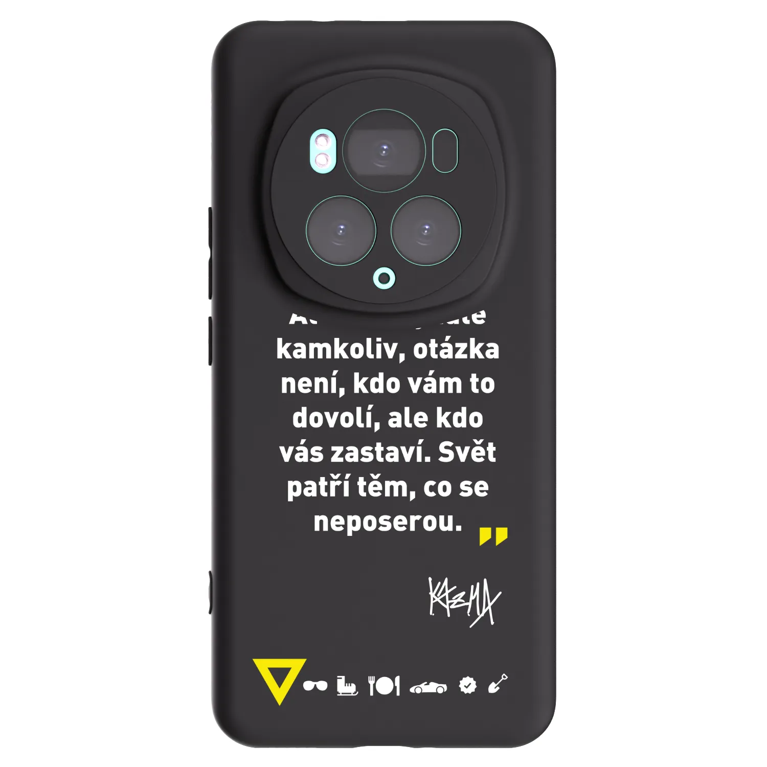 Picasee silikonový černý obal pro Honor Magic6 Pro - Kazma - SVĚT PATŘÍ TĚM, CO SE NEPOSEROU