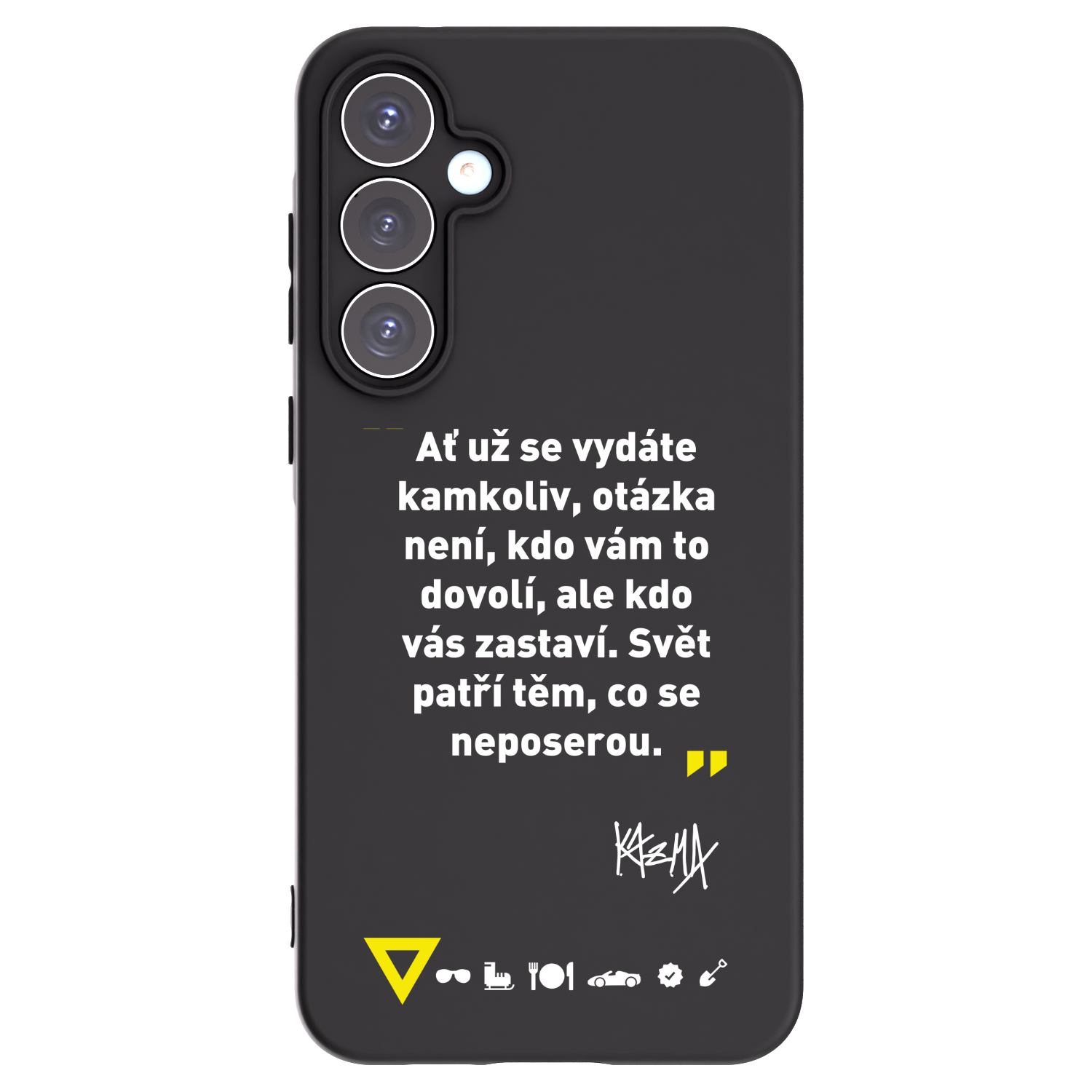 Picasee silikonový černý obal pro Samsung Galaxy A55 5G A556B - Kazma - SVĚT PATŘÍ TĚM, CO SE NEPOSEROU