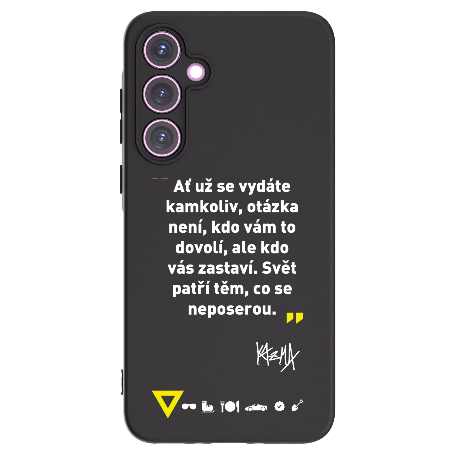 Picasee silikonový černý obal pro Samsung Galaxy A35 5G A356B - Kazma - SVĚT PATŘÍ TĚM, CO SE NEPOSEROU