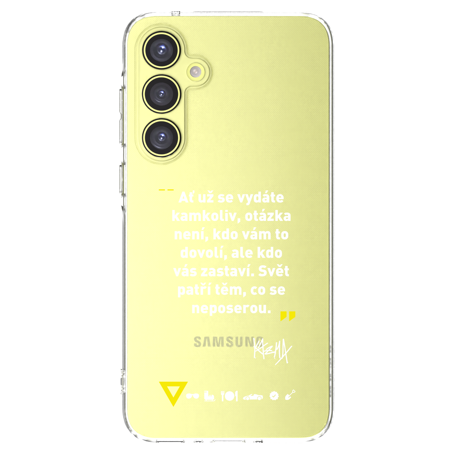 Picasee silikonový průhledný obal pro Samsung Galaxy A35 5G A356B - Kazma - SVĚT PATŘÍ TĚM, CO SE NEPOSEROU