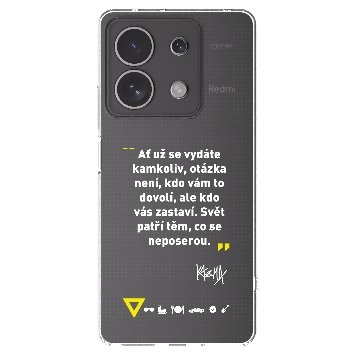 Picasee silikonový průhledný obal pro Xiaomi Redmi Note 13 4G - Kazma - SVĚT PATŘÍ TĚM, CO SE NEPOSEROU