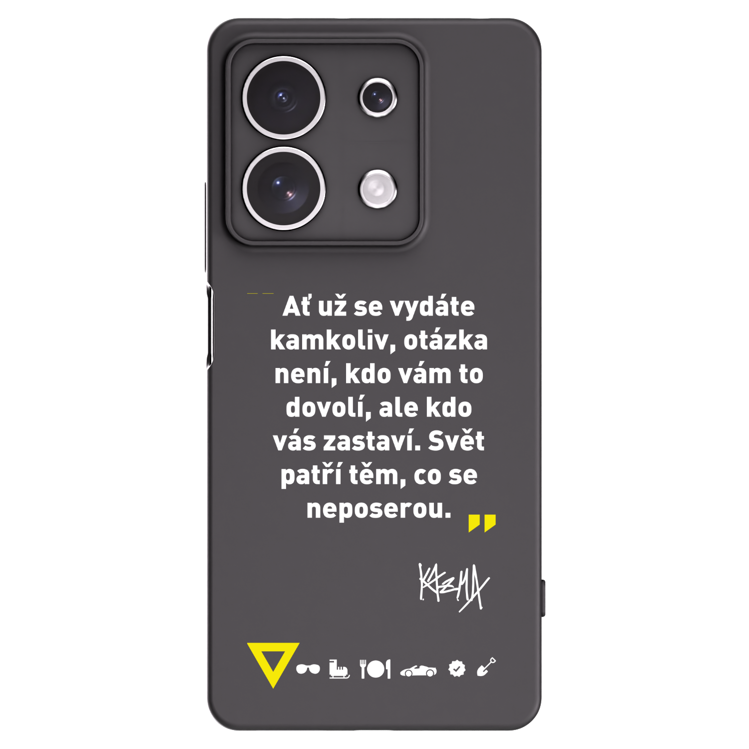 Picasee silikonový černý obal pro Xiaomi Redmi Note 13 4G - Kazma - SVĚT PATŘÍ TĚM, CO SE NEPOSEROU
