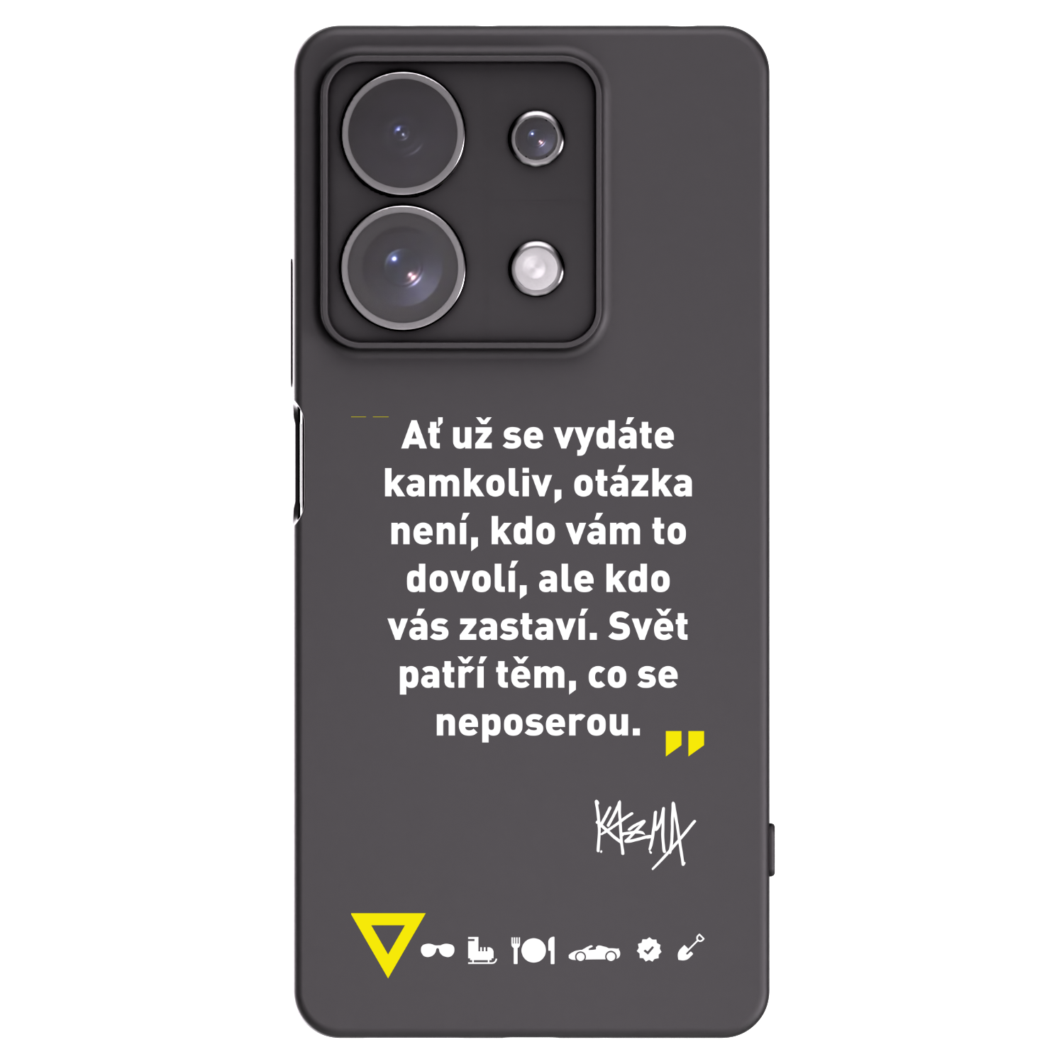 Picasee silikonový černý obal pro Xiaomi Redmi Note 13 Pro 4G - Kazma - SVĚT PATŘÍ TĚM, CO SE NEPOSEROU