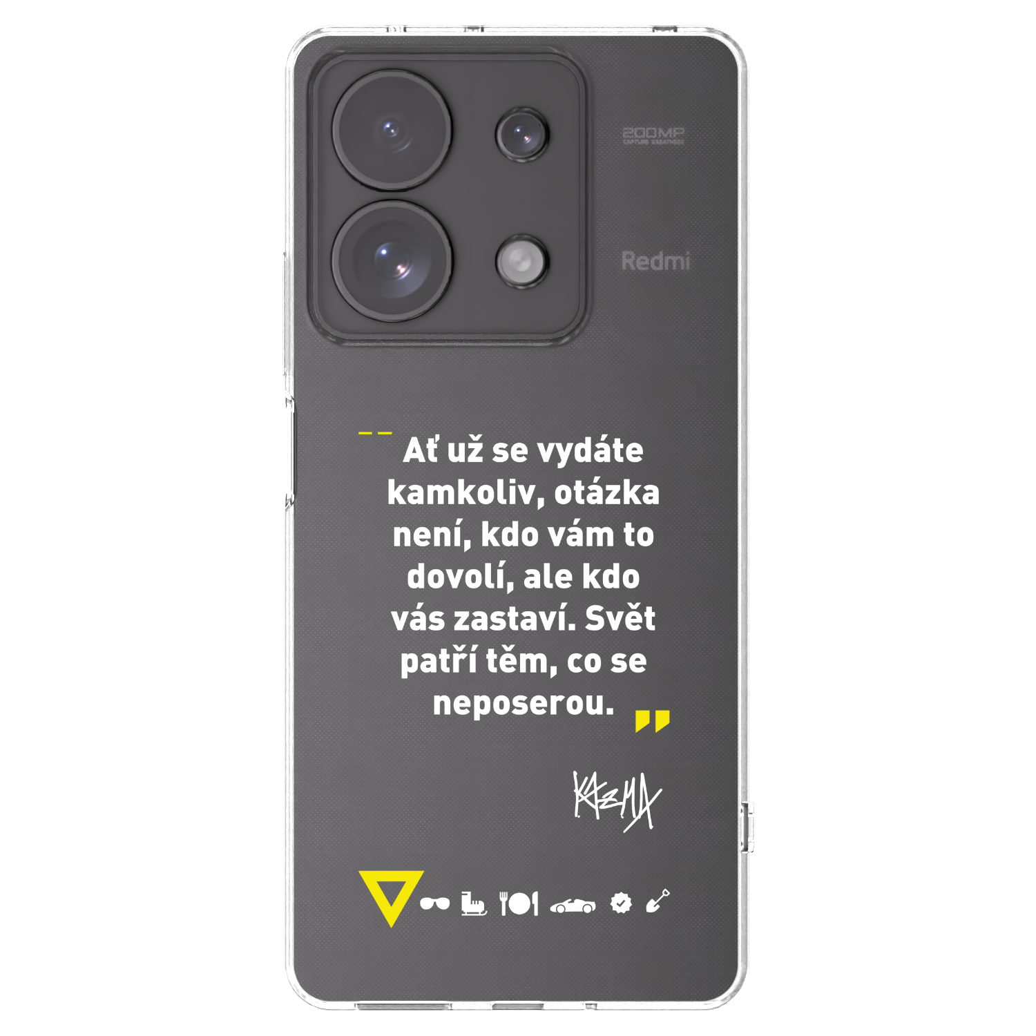 Picasee silikonový průhledný obal pro Xiaomi Redmi Note 13 Pro 4G - Kazma - SVĚT PATŘÍ TĚM, CO SE NEPOSEROU