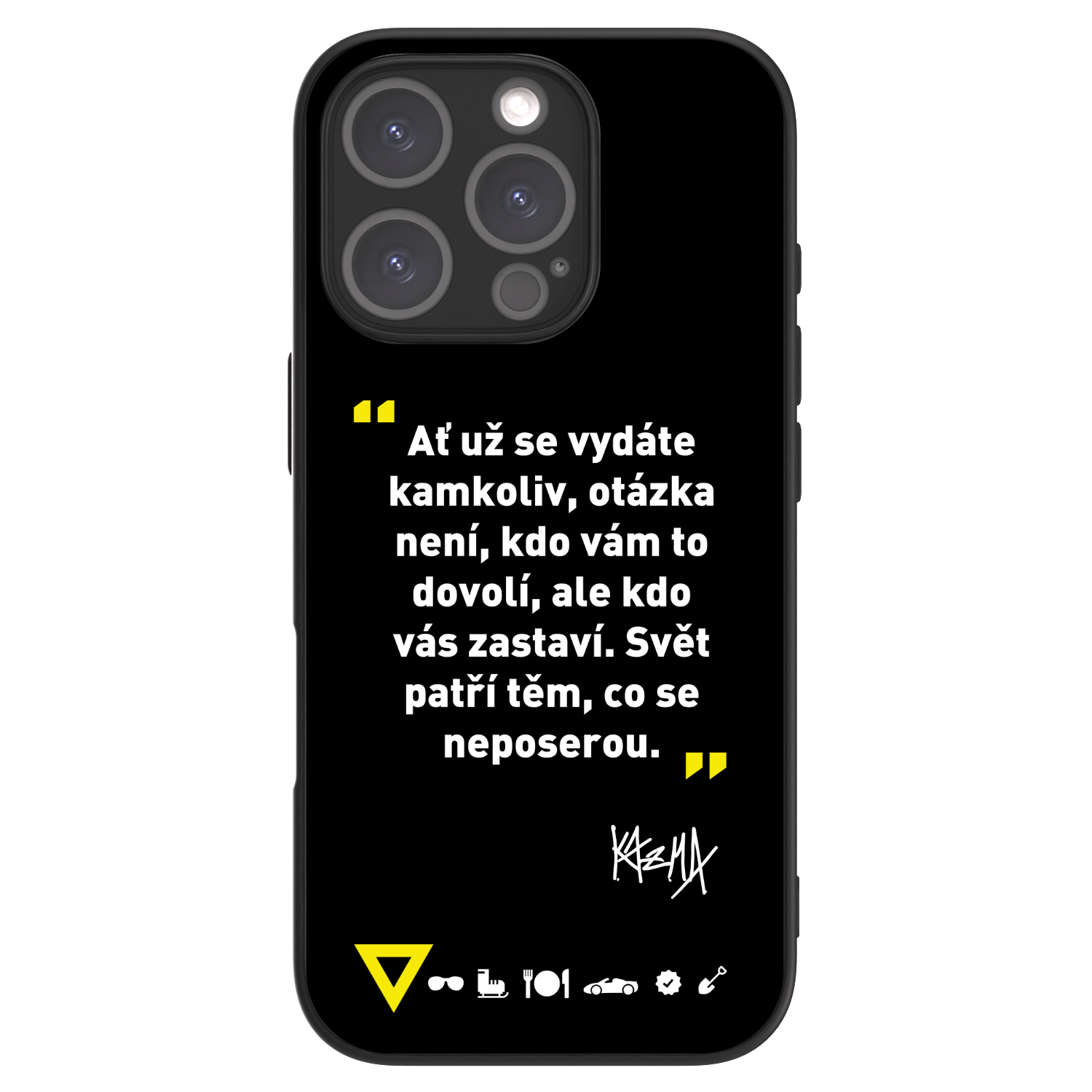 Picasee ULTIMATE CASE MagSafe pro Apple iPhone 16 Pro - Kazma - SVĚT PATŘÍ TĚM, CO SE NEPOSEROU