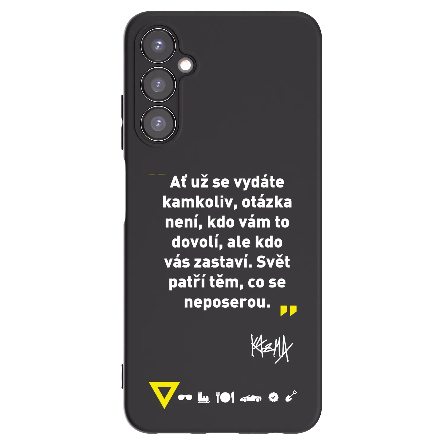 Picasee silikonový černý obal pro Samsung Galaxy A05s A057G - Kazma - SVĚT PATŘÍ TĚM, CO SE NEPOSEROU