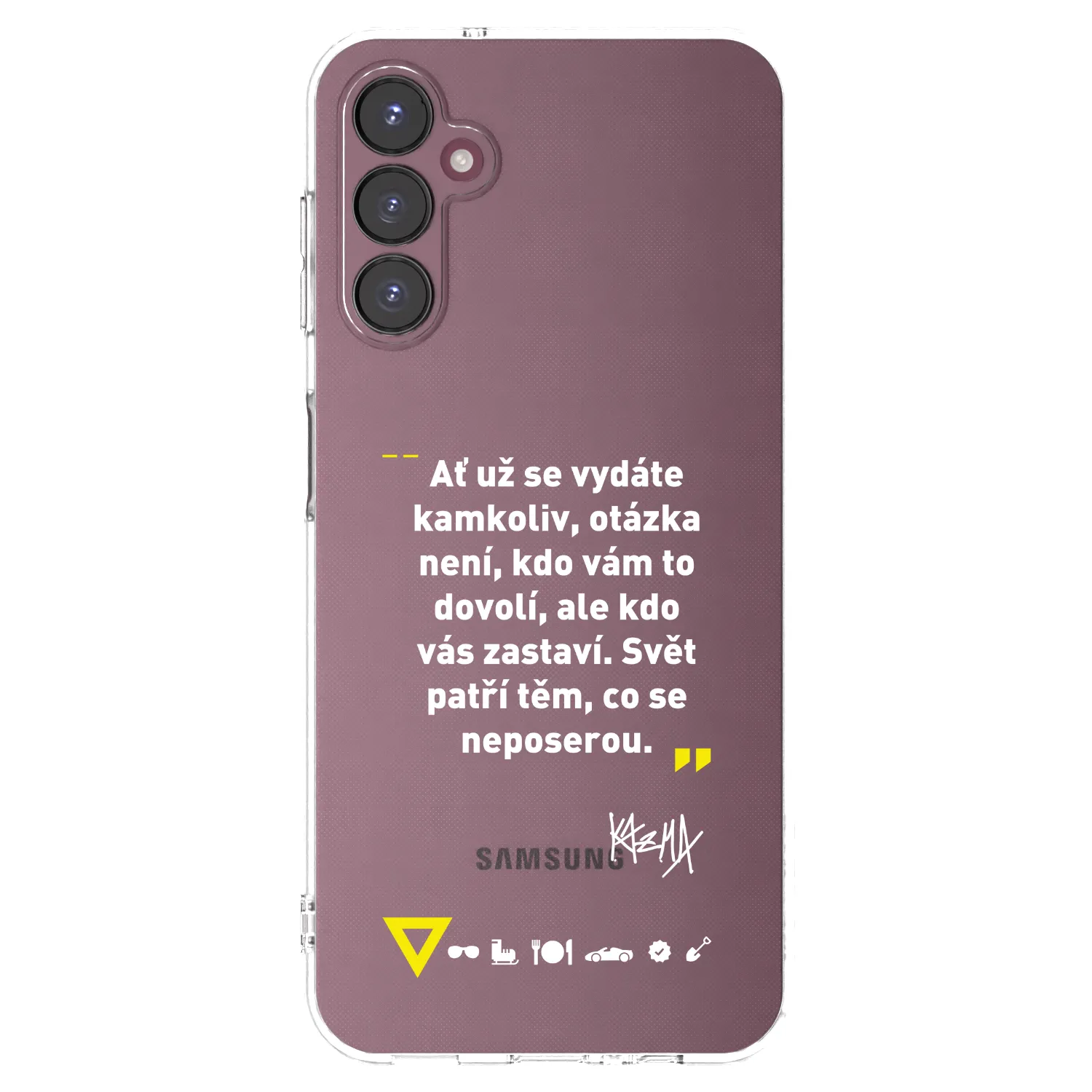 Picasee silikonový průhledný obal pro Samsung Galaxy A05s A057G - Kazma - SVĚT PATŘÍ TĚM, CO SE NEPOSEROU