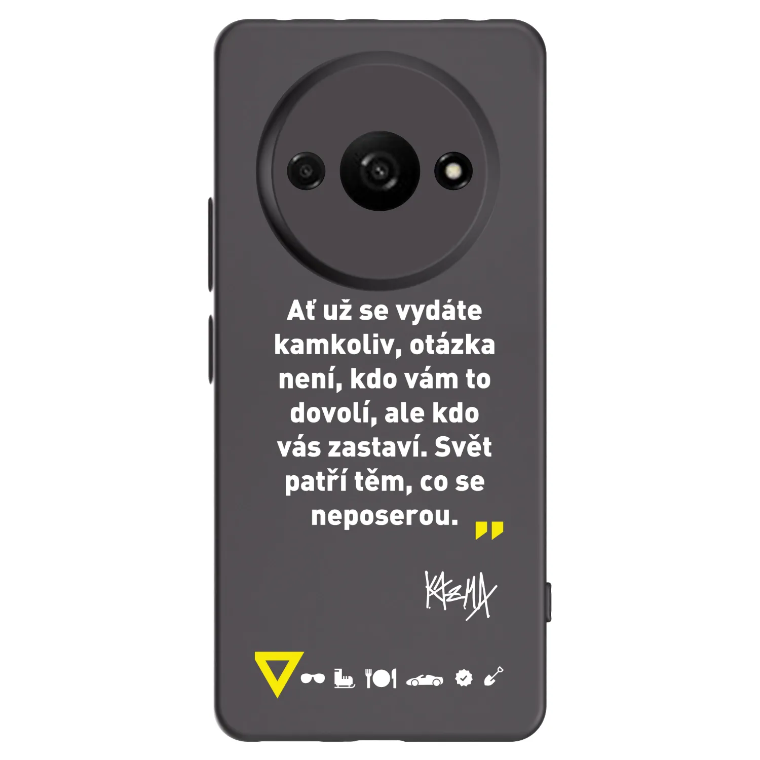 Picasee silikonový černý obal pro Xiaomi Redmi A3 - Kazma - SVĚT PATŘÍ TĚM, CO SE NEPOSEROU