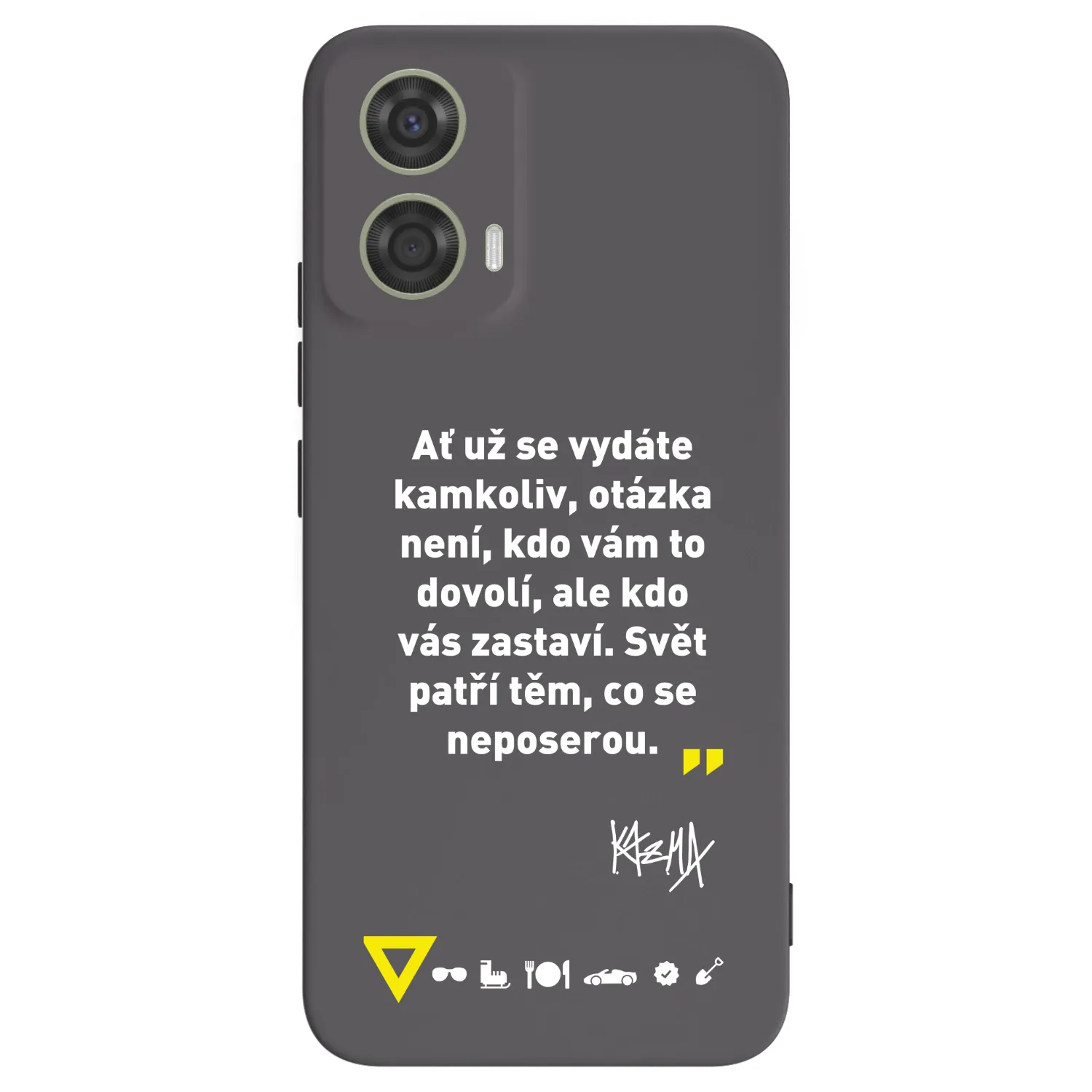 Picasee silikonový černý obal pro Motorola Moto G24 - Kazma - SVĚT PATŘÍ TĚM, CO SE NEPOSEROU