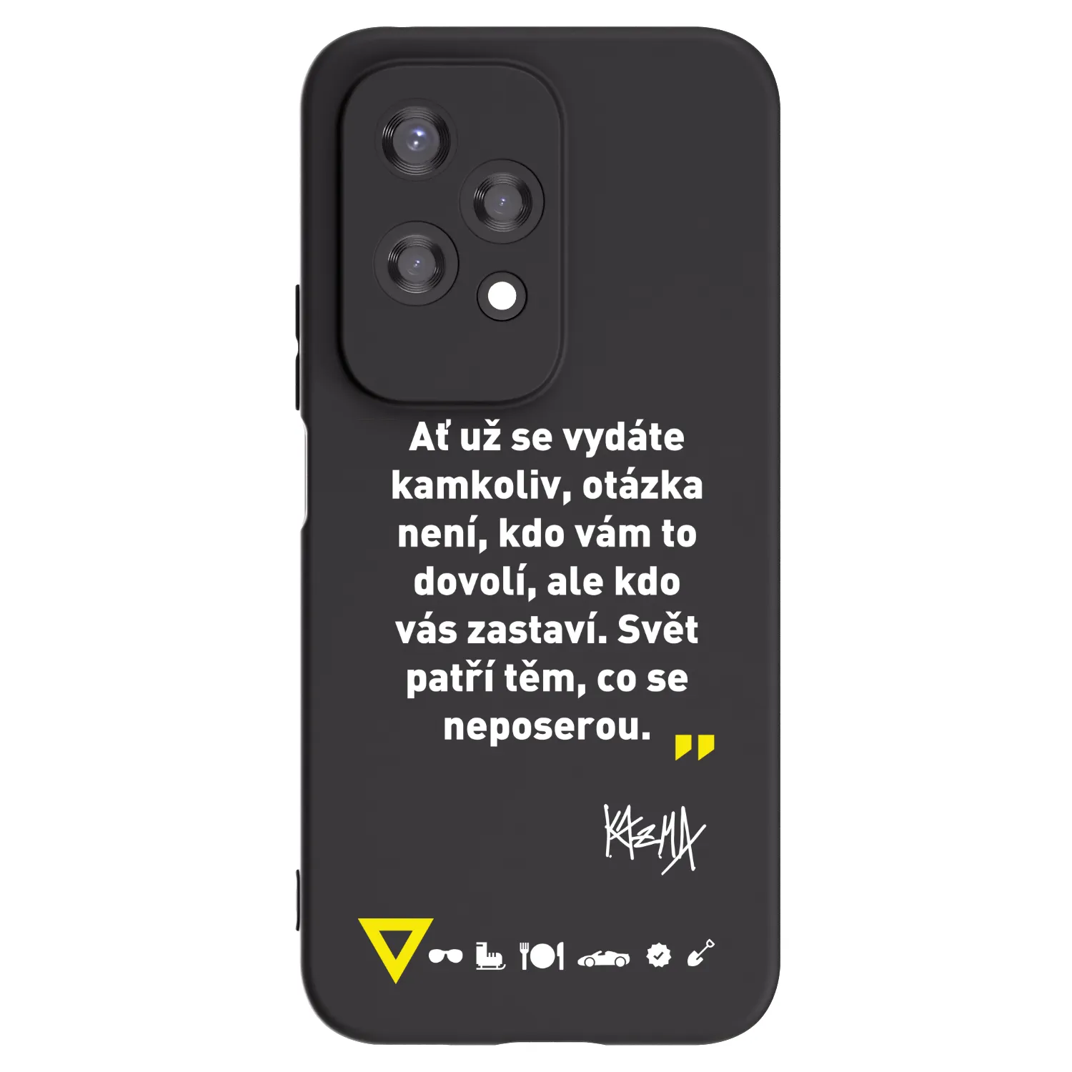 Picasee silikonový černý obal pro Honor 200 Lite - Kazma - SVĚT PATŘÍ TĚM, CO SE NEPOSEROU