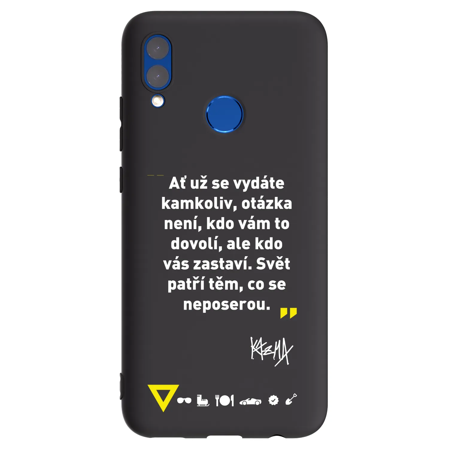 Picasee silikonový černý obal pro Huawei P Smart 2019 - Kazma - SVĚT PATŘÍ TĚM, CO SE NEPOSEROU