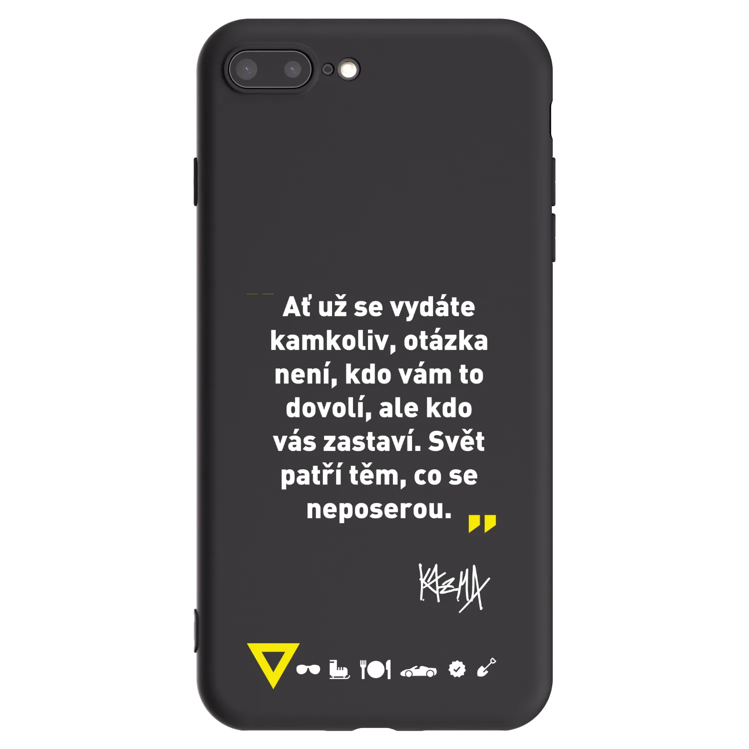 Picasee silikonový černý obal pro Apple iPhone 8 Plus - Kazma - SVĚT PATŘÍ TĚM, CO SE NEPOSEROU