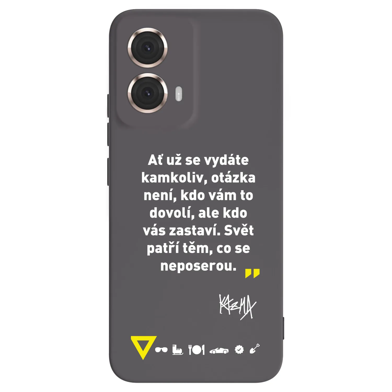 Picasee silikonový černý obal pro Motorola Moto G85 - Kazma - SVĚT PATŘÍ TĚM, CO SE NEPOSEROU