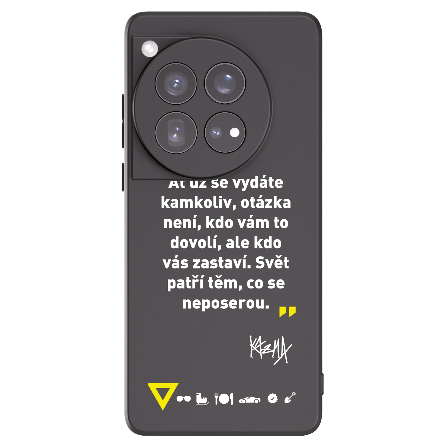 Picasee silikonový černý obal pro OnePlus 12 5G - Kazma - SVĚT PATŘÍ TĚM, CO SE NEPOSEROU