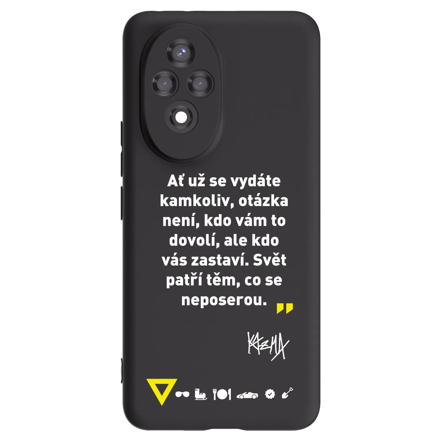 Picasee silikonový černý obal pro Honor 200 Pro 5G - Kazma - SVĚT PATŘÍ TĚM, CO SE NEPOSEROU