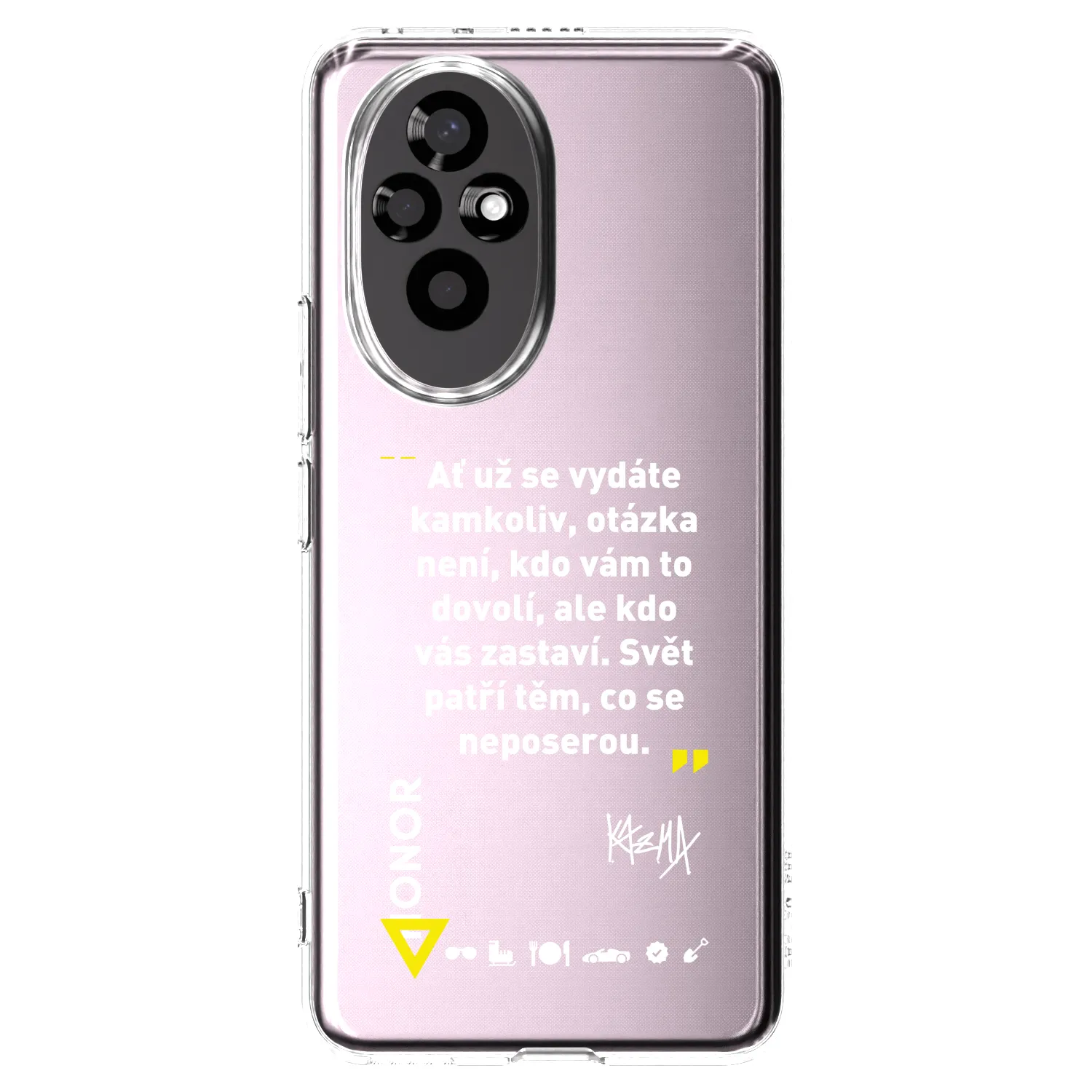 Picasee silikonový průhledný obal pro Honor 200 Pro 5G - Kazma - SVĚT PATŘÍ TĚM, CO SE NEPOSEROU