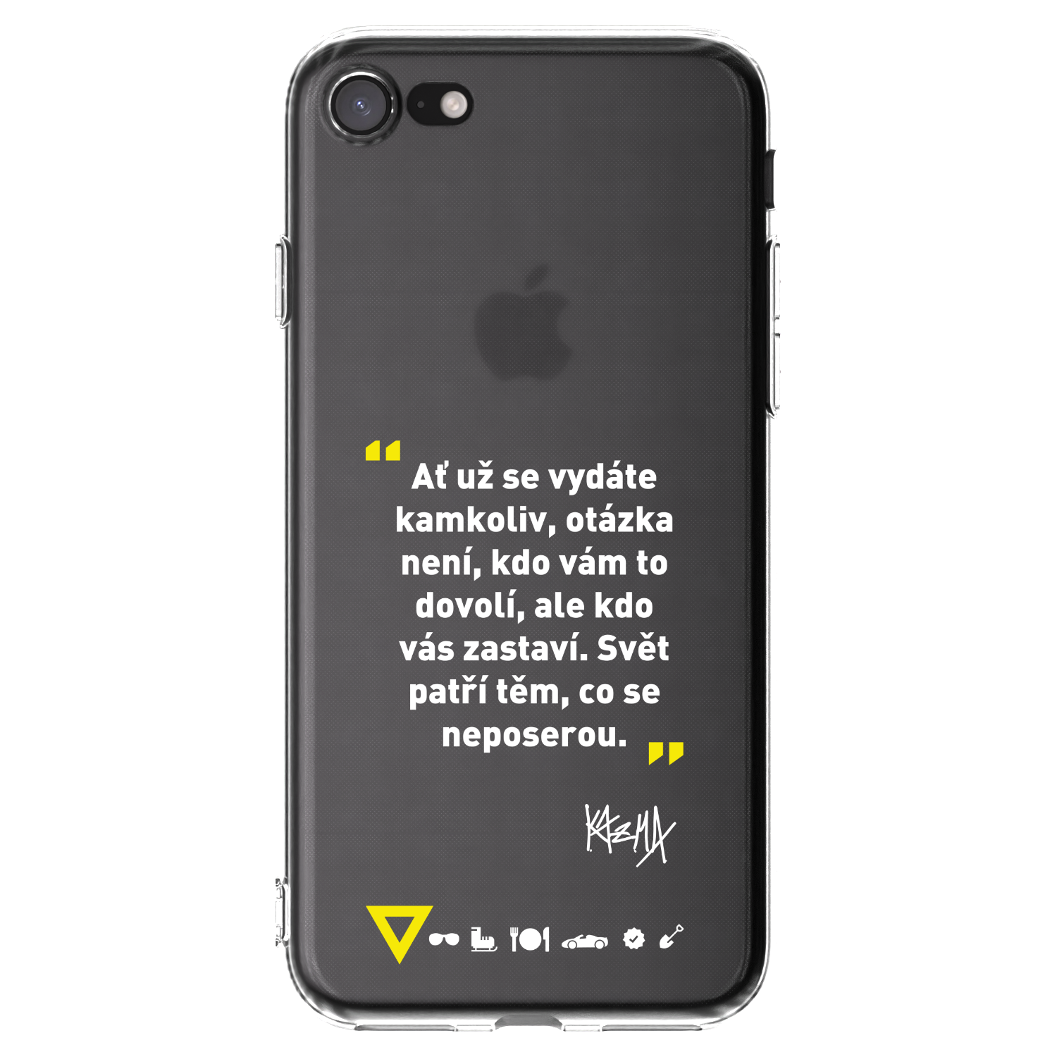 Picasee silikonový průhledný obal pro Apple iPhone 7 - Kazma - SVĚT PATŘÍ TĚM, CO SE NEPOSEROU