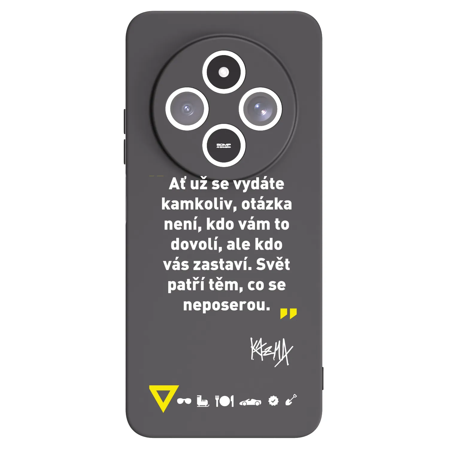 Picasee silikonový černý obal pro Xiaomi Redmi 14C - Kazma - SVĚT PATŘÍ TĚM, CO SE NEPOSEROU