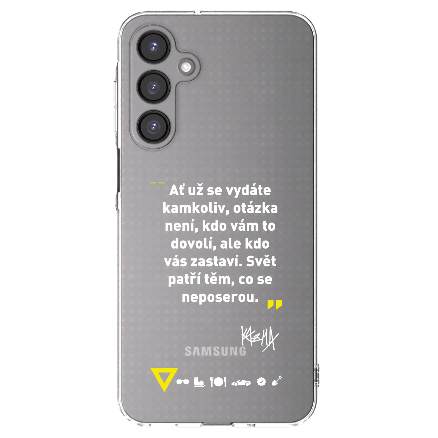 Picasee silikonový průhledný obal pro Samsung Galaxy A16 5G - Kazma - SVĚT PATŘÍ TĚM, CO SE NEPOSEROU