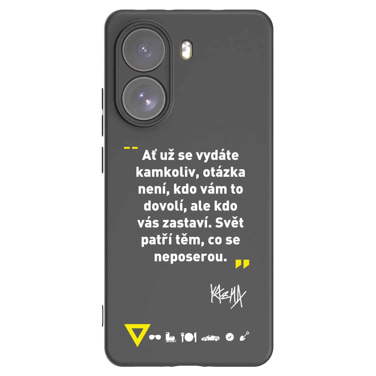 Picasee silikonový černý obal pro Xiaomi Poco X7 - Kazma - SVĚT PATŘÍ TĚM, CO SE NEPOSEROU