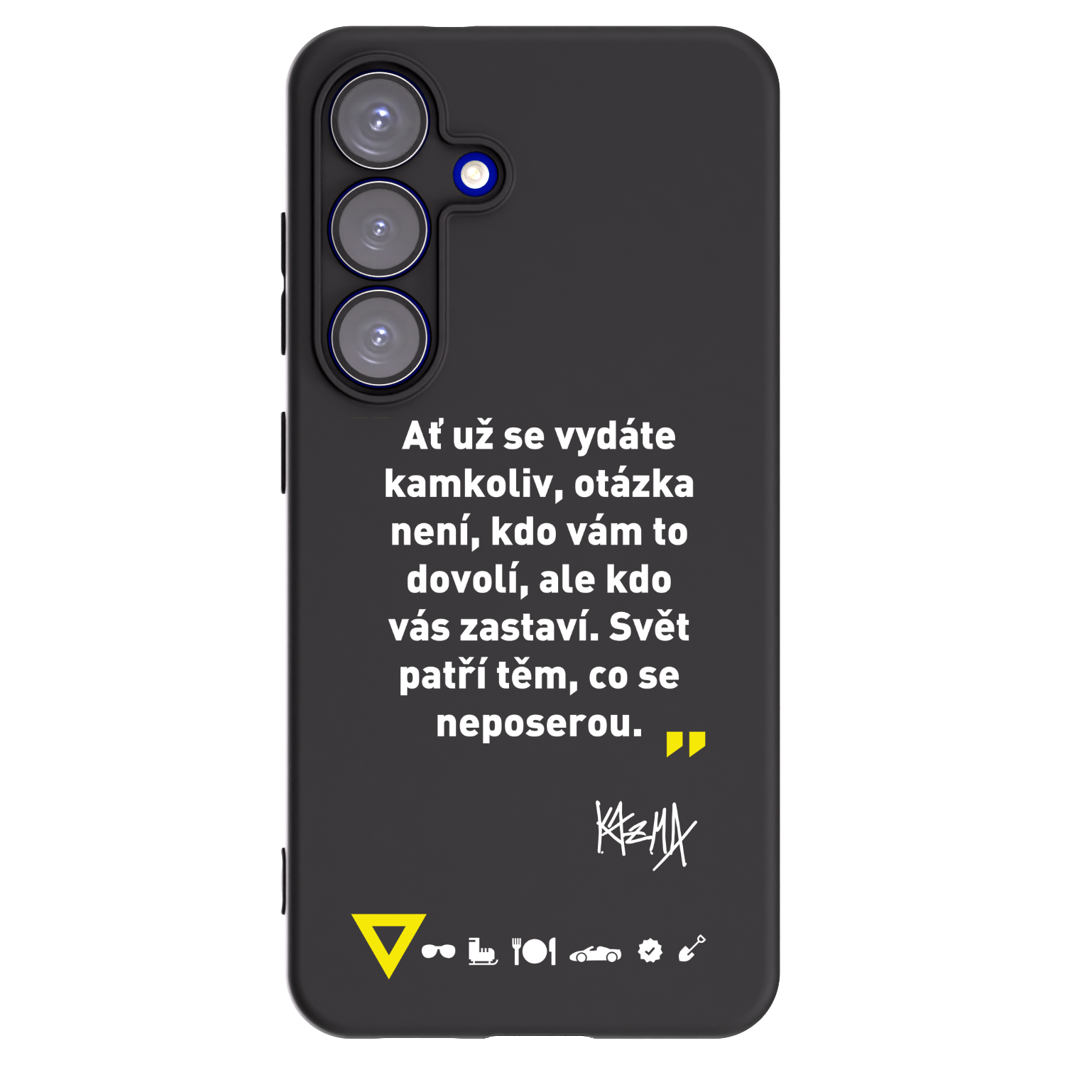 Picasee silikonový černý obal pro Samsung Galaxy S25 5G - Kazma - SVĚT PATŘÍ TĚM, CO SE NEPOSEROU