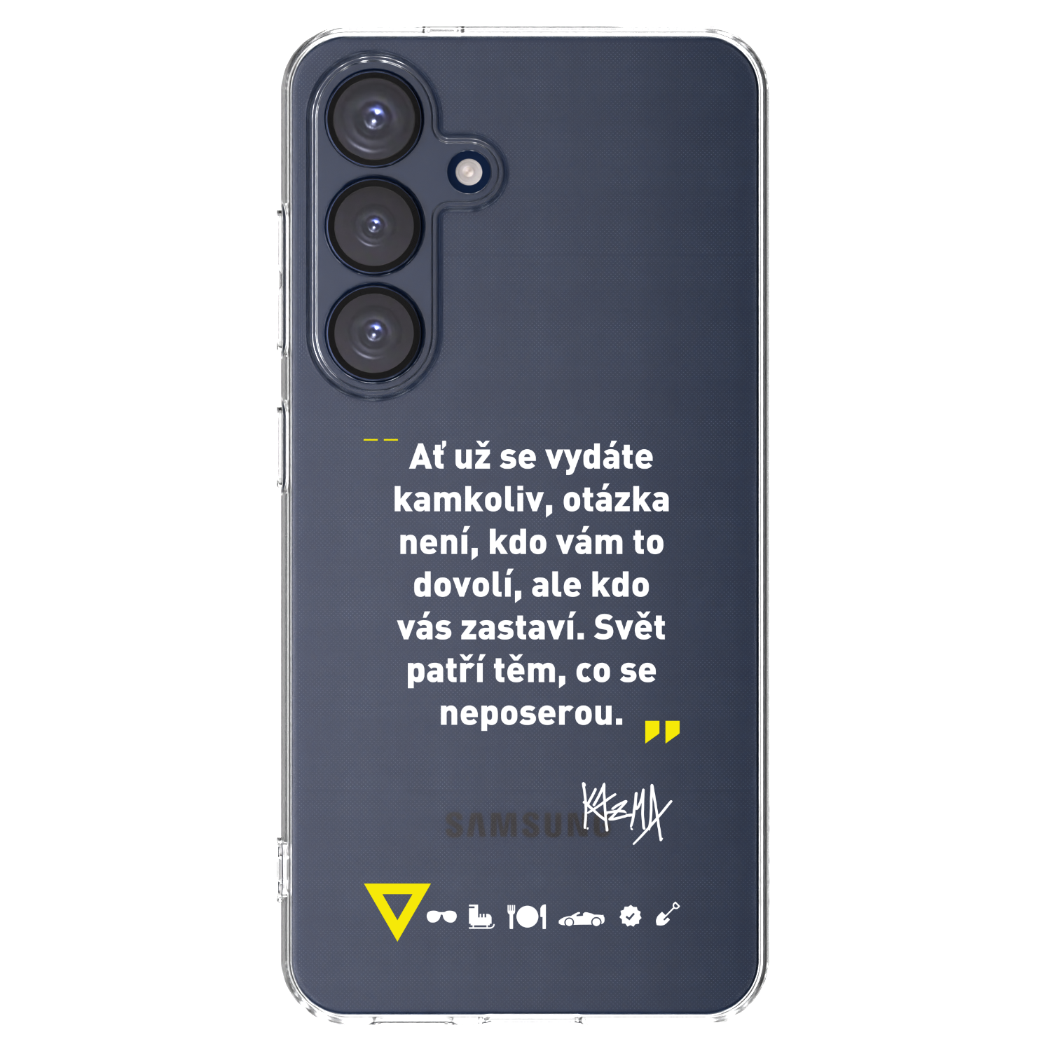 Picasee silikonový průhledný obal pro Samsung Galaxy S25 5G - Kazma - SVĚT PATŘÍ TĚM, CO SE NEPOSEROU