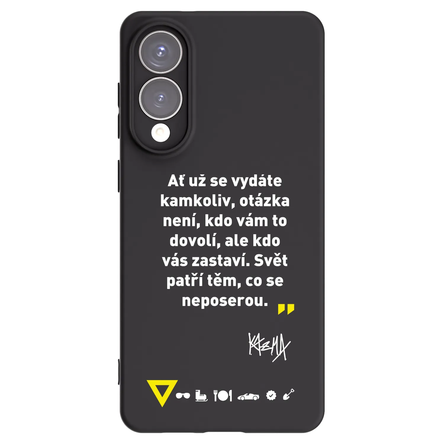 Picasee silikonový černý obal pro Samsung Galaxy S25 Edge 5G - Kazma - SVĚT PATŘÍ TĚM, CO SE NEPOSEROU