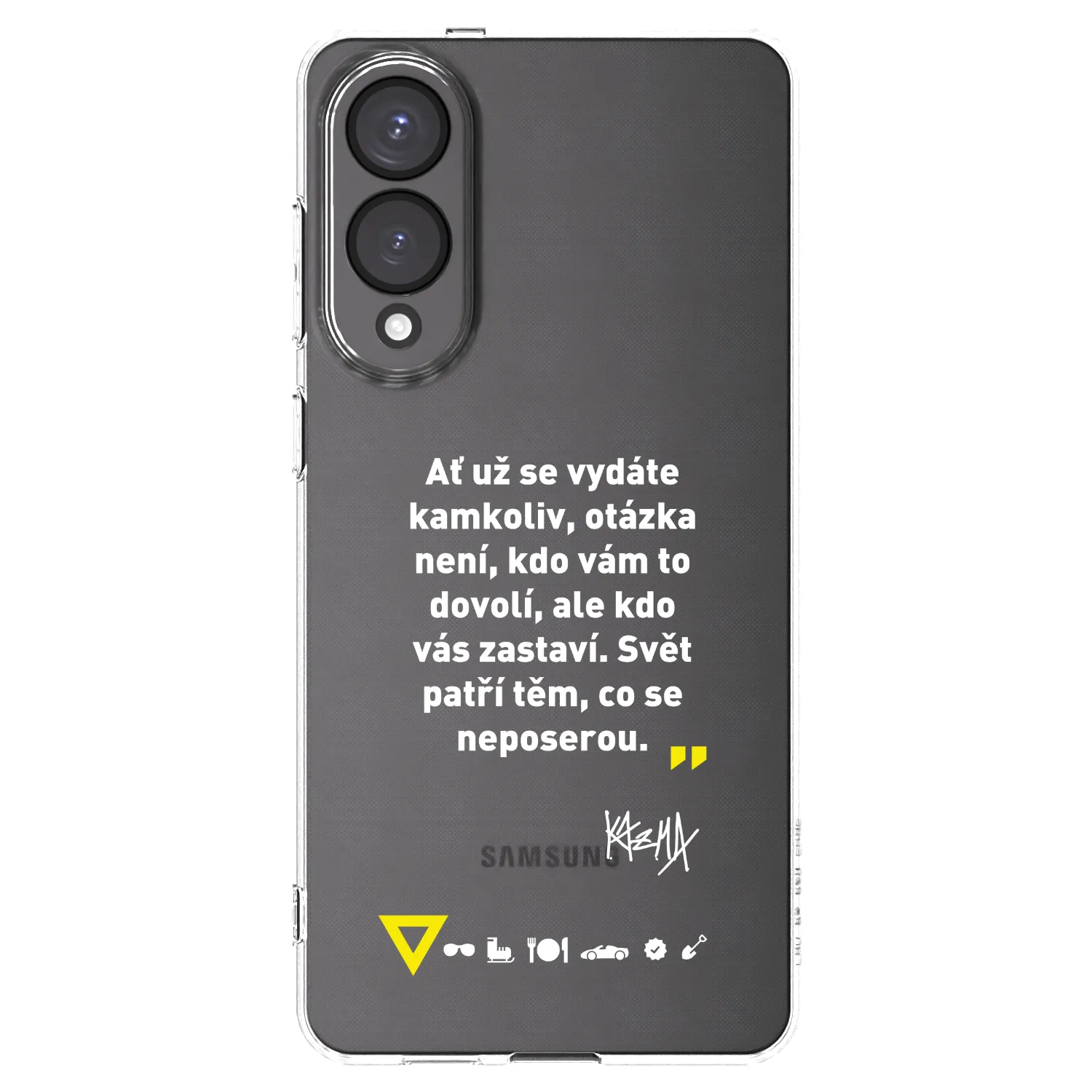 Picasee silikonový průhledný obal pro Samsung Galaxy S25 Edge 5G - Kazma - SVĚT PATŘÍ TĚM, CO SE NEPOSEROU