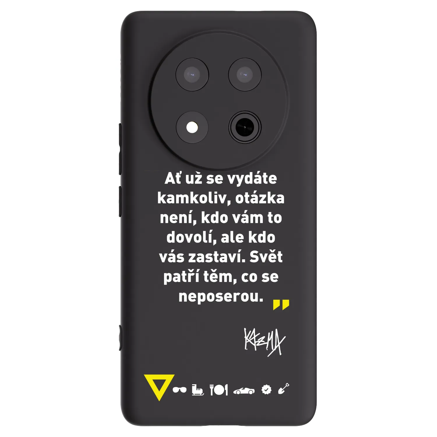 Picasee silikonový černý obal pro Honor Magic7 Lite 5G - Kazma - SVĚT PATŘÍ TĚM, CO SE NEPOSEROU