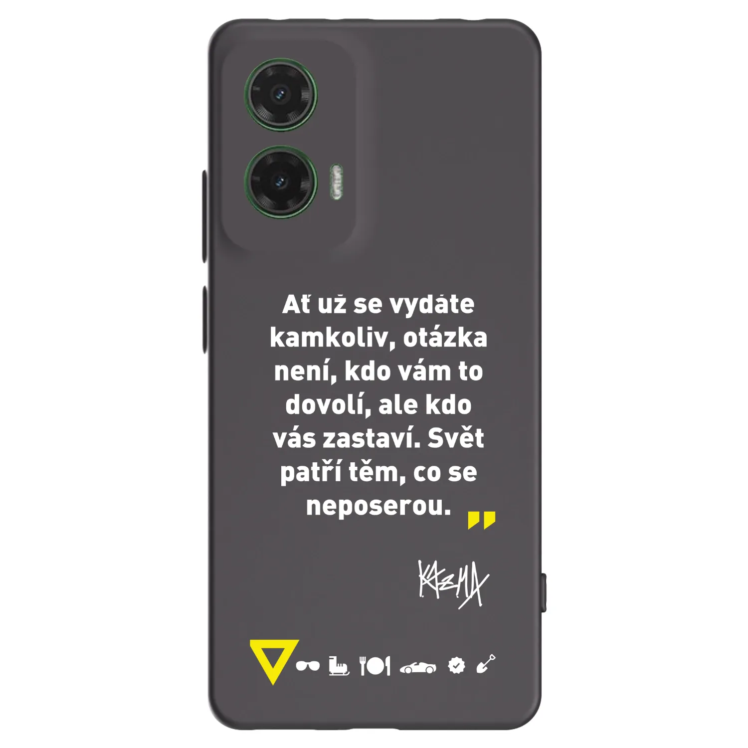 Picasee silikonový černý obal pro Motorola Moto G35 5G - Kazma - SVĚT PATŘÍ TĚM, CO SE NEPOSEROU