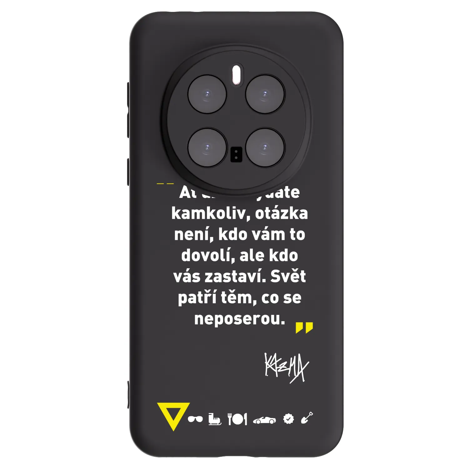 Picasee silikonový černý obal pro Honor Magic7 Pro 5G - Kazma - SVĚT PATŘÍ TĚM, CO SE NEPOSEROU