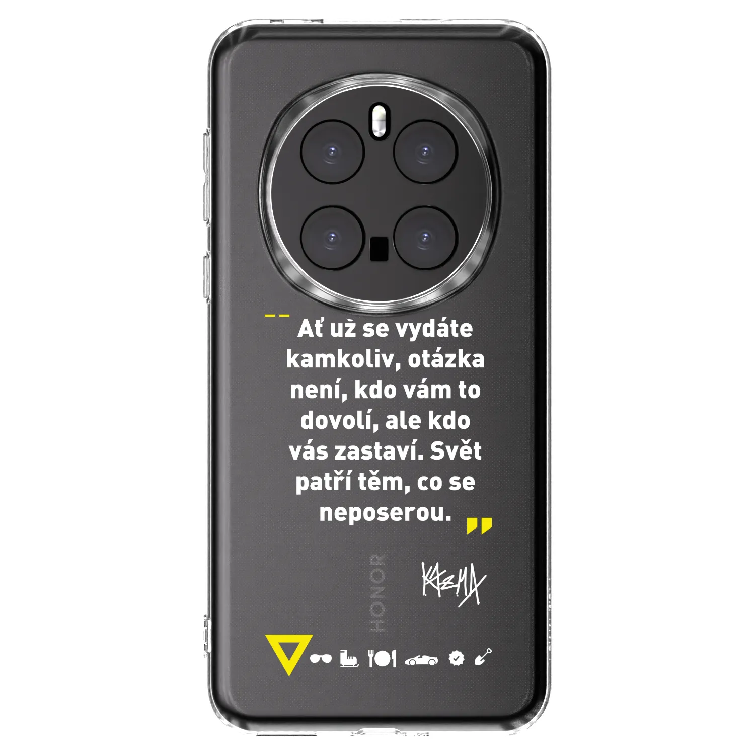 Picasee silikonový průhledný obal pro Honor Magic7 Pro 5G - Kazma - SVĚT PATŘÍ TĚM, CO SE NEPOSEROU