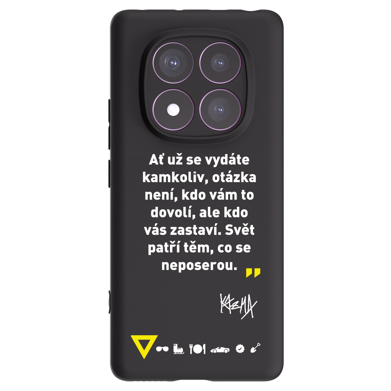 Picasee silikonový černý obal pro Xiaomi Redmi Note 14 Pro 4G - Kazma - SVĚT PATŘÍ TĚM, CO SE NEPOSEROU