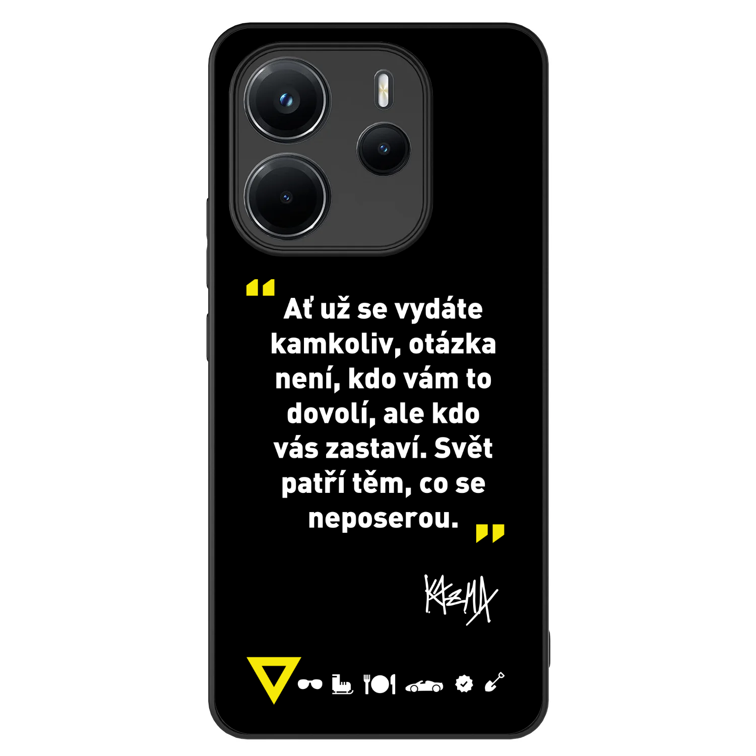 Picasee ULTIMATE CASE pro Xiaomi Redmi Note 14 4G - Kazma - SVĚT PATŘÍ TĚM, CO SE NEPOSEROU