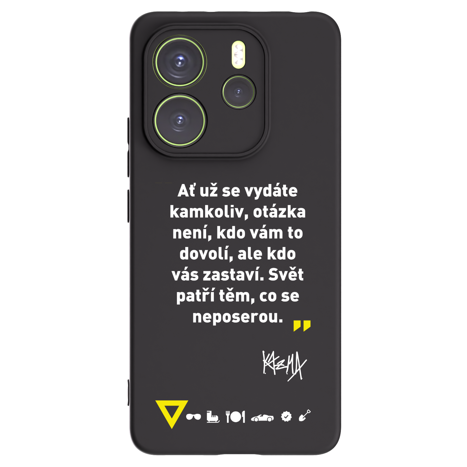 Picasee silikonový černý obal pro Xiaomi Redmi Note 14 4G - Kazma - SVĚT PATŘÍ TĚM, CO SE NEPOSEROU