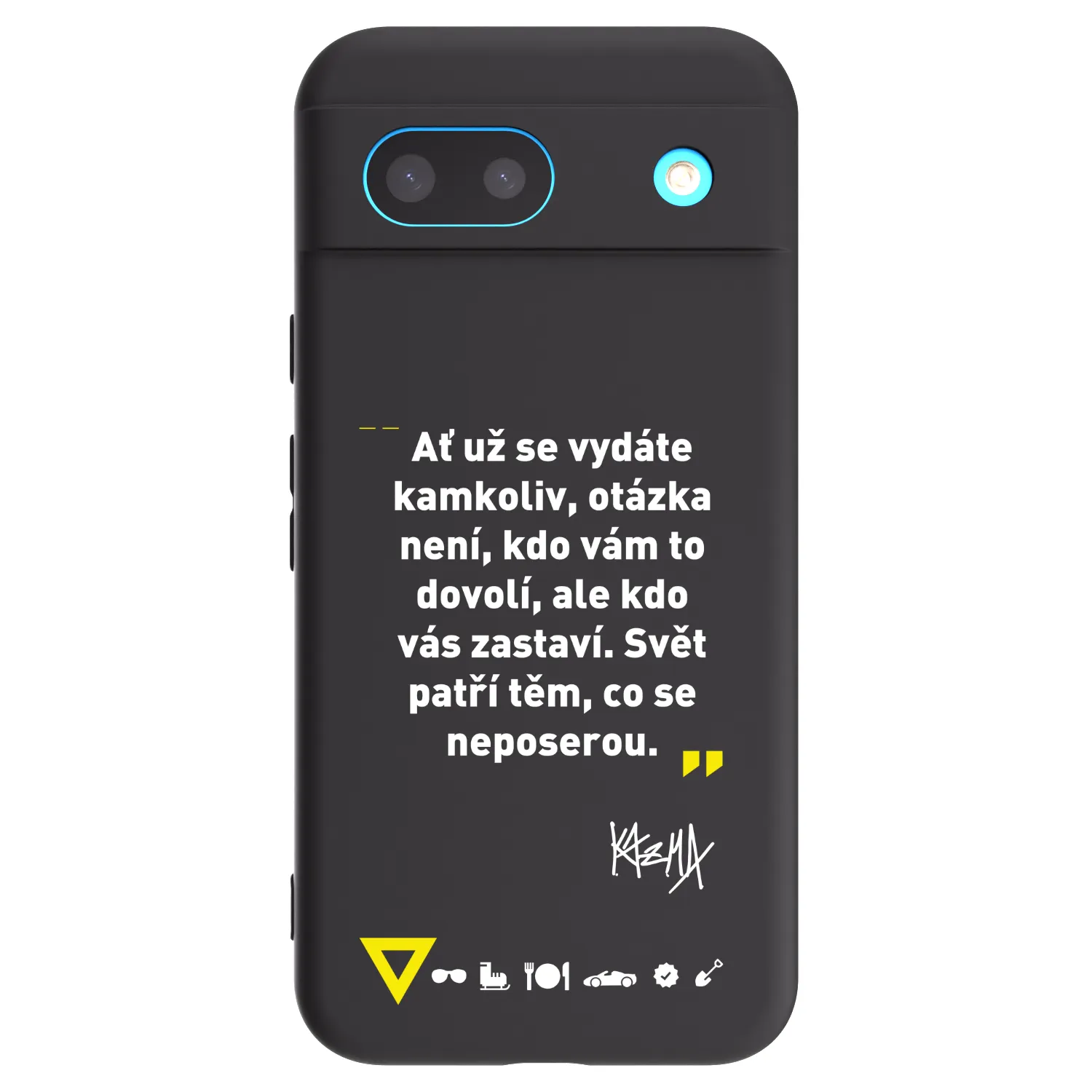 Picasee silikonový černý obal pro Google Pixel 8a - Kazma - SVĚT PATŘÍ TĚM, CO SE NEPOSEROU