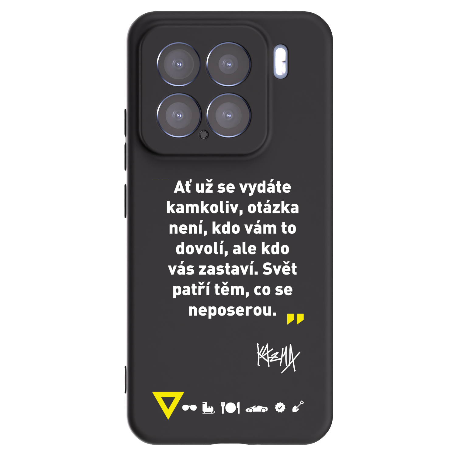 Picasee silikonový černý obal pro Xiaomi 15 - Kazma - SVĚT PATŘÍ TĚM, CO SE NEPOSEROU